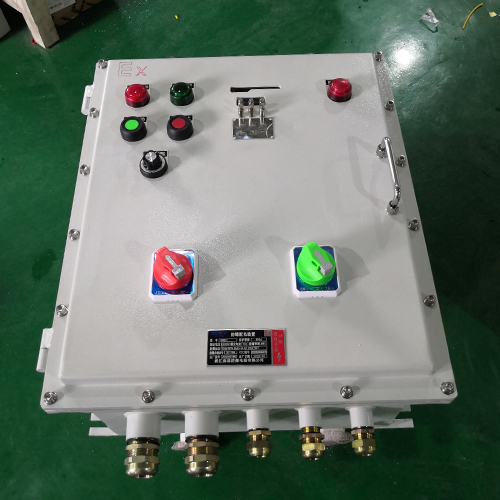 涂料廠車間防爆控制箱，防爆應(yīng)急電源控制箱，化工廠防爆控制箱，污泥緩沖倉(cāng)攪拌器IIC防爆控制箱，控制3KW攪拌機(jī)防爆控制箱